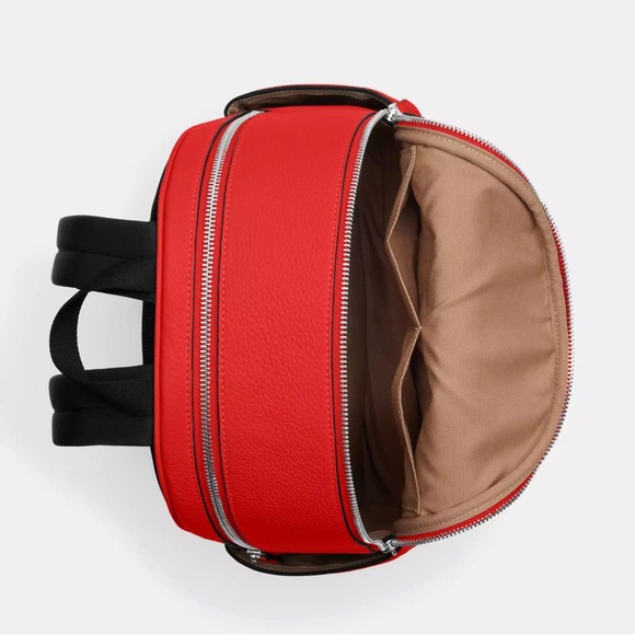 NWT Coach Sv/Miami Red Leather Court Backpack 5666 Below $450 Retail RETIRED - Picture 4 of 5